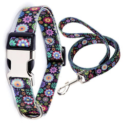 Floral Delight Dog Collar and Leash Set