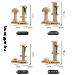 Solid Wood Feline Play & Scratch Station