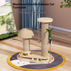 Solid Wood Feline Play & Scratch Station