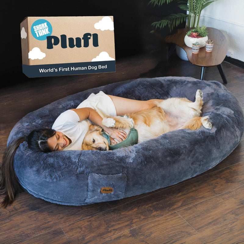 Plufl Original Human Dog Bed - Large Comfy Bean Bag
